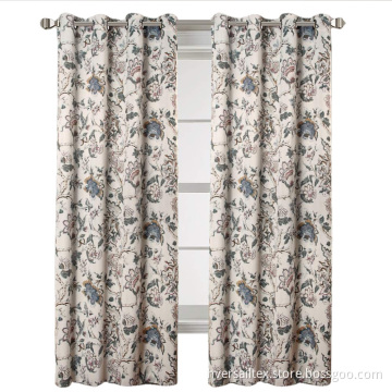 Room Darkening Grommet Curtain Drapes Floral Pattern